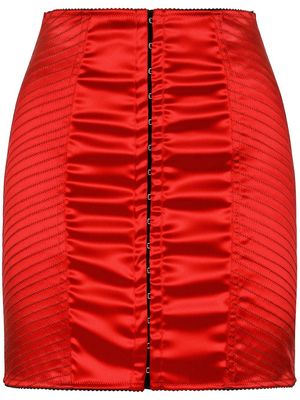Dolce & Gabbana ruched satin miniskirt - Red