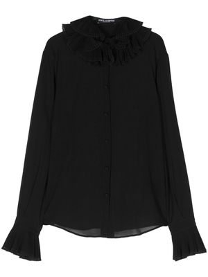 Dolce & Gabbana ruffled-collar chiffon blouse - Black