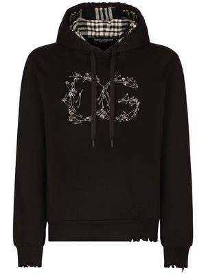 Dolce & Gabbana safety-pin logo hoodie - Black
