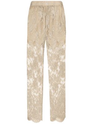 Dolce & Gabbana Sartoriale wide-leg lace trousers - Neutrals