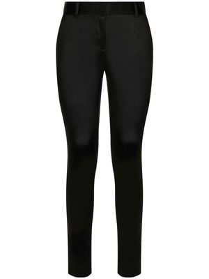 Dolce & Gabbana satin high-waisted trousers - Black