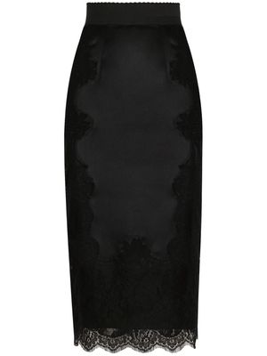Dolce & Gabbana satin midi skirt - Black