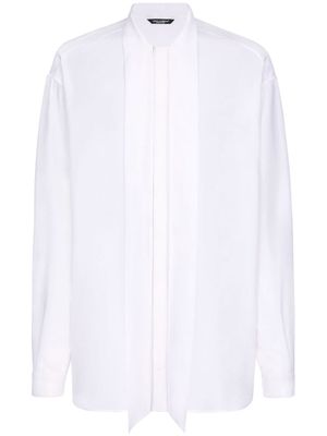 Dolce & Gabbana scarf-collar silk crepe shirt - White