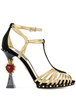Dolce & Gabbana sculpted-heel suede sandals - Black