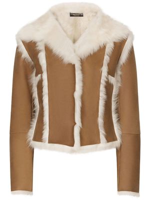 Dolce & Gabbana seam-detail lambskin jacket - Neutrals