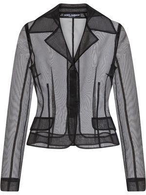 Dolce & Gabbana semi-sheer single-breasted blazer - Black