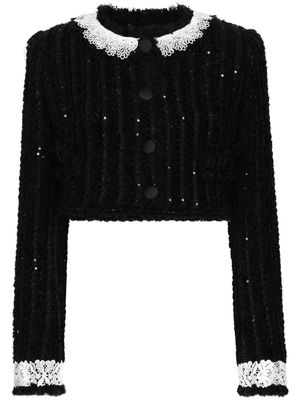 Dolce & Gabbana sequin-embellished cropped jacket - Black