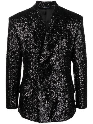Dolce & Gabbana sequin-embellished double-breasted blazer - Black