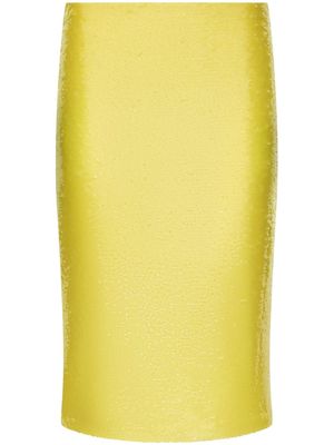 Dolce & Gabbana sequin-embellished pencil skirt - Yellow