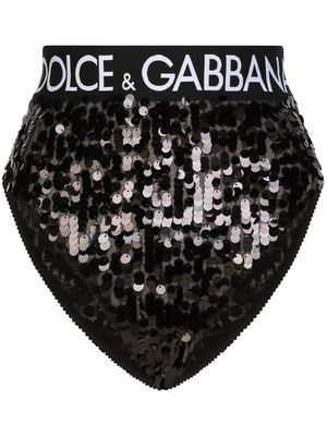 Dolce & Gabbana sequin-embellishment logo briefs - Black