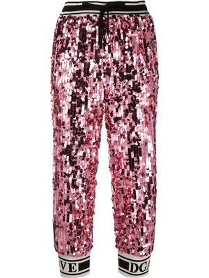 Dolce & Gabbana sequin track pants - Pink
