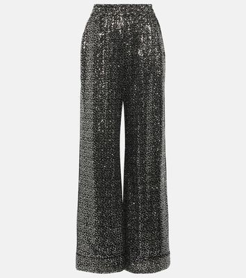 Dolce & Gabbana Sequined high-rise wide-leg pants