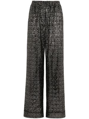 Dolce & Gabbana sequinned wide-leg trousers - Black