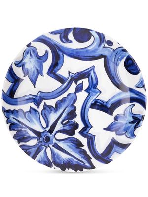 Dolce & Gabbana set of two tile-print porcelain dessert plates - Blue