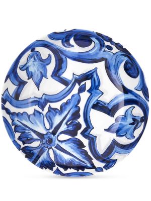 Dolce & Gabbana set of two tile-print porcelain soup plates - Blue
