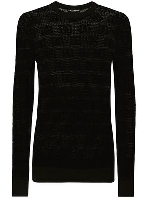 Dolce & Gabbana sheer monogram-jacquard jumper - Black