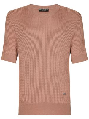 Dolce & Gabbana short-sleeve knitted sweater - Brown