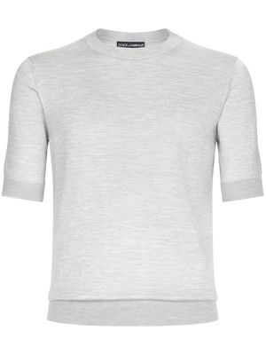 Dolce & Gabbana short-sleeve silk T-shirt - Grey