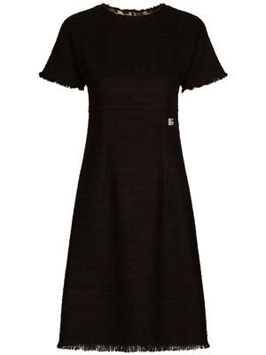 Dolce & Gabbana short-sleeve tweed minidress - Black