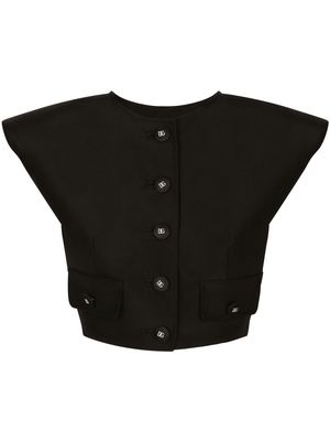 Dolce & Gabbana shoulder-padded cropped jacket - Black