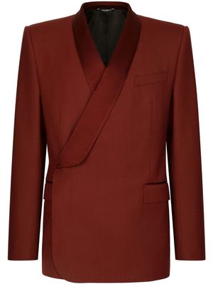 Dolce & Gabbana Sicilia-fit double-breasted tuxedo blazer - Red