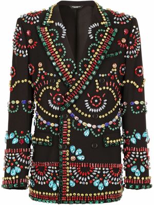 Dolce & Gabbana Sicilia-fit embellished double-breasted blazer - Black
