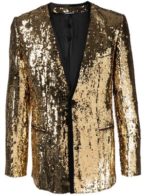 Dolce & Gabbana Sicilia-fit embellished single-breasted blazer - Gold