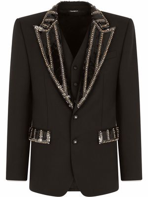 Dolce & Gabbana Sicilia-fit embellished three-piece suit - Black