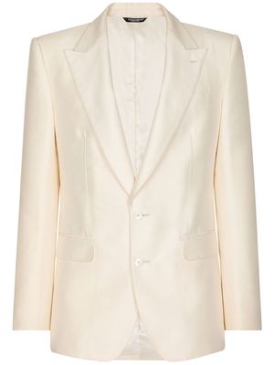 Dolce & Gabbana Sicilia-fit silk faille single-breasted suit - White