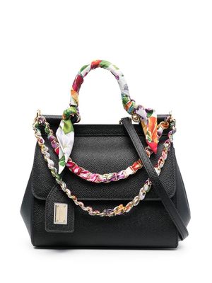 Dolce & Gabbana Sicily scarf-detail top-handle bag - Black