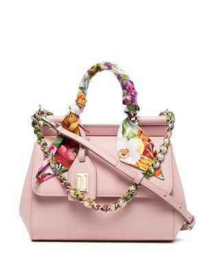 Dolce & Gabbana Sicily scarf-detail top-handle bag - Pink