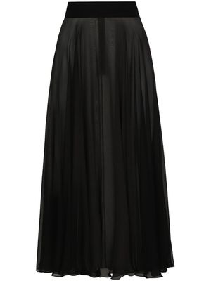 Dolce & Gabbana silk chiffon pleated midi skirt - Black