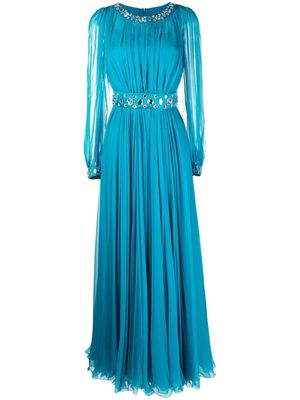 Dolce & Gabbana Silk Chiffon rhinestone-embellished gown - Blue