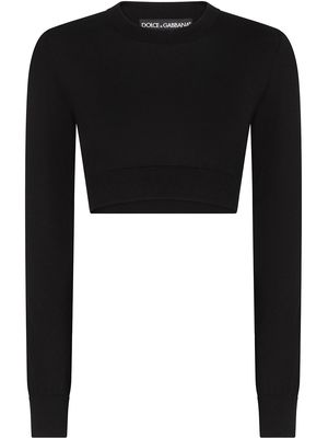 Dolce & Gabbana silk cropped jumper - Black