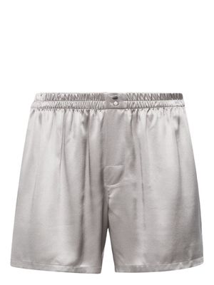 Dolce & Gabbana silk-satin lounge shorts - Silver