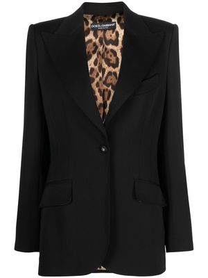 Dolce & Gabbana single-breasted button-fastening blazer - Black