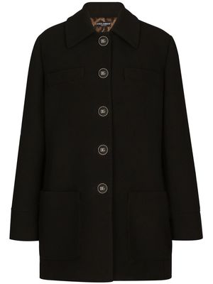 Dolce & Gabbana single-breasted button-up coat - Black