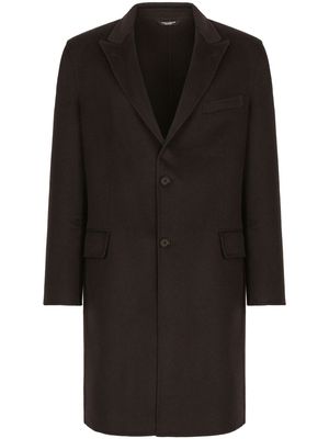 Dolce & Gabbana single-breasted cashmere coat - Brown