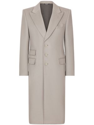 Dolce & Gabbana single-breasted cashmere coat - Neutrals