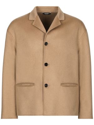 Dolce & Gabbana single-breasted cashmere jacket - Neutrals