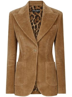 Dolce & Gabbana single-breasted corduroy blazer - Brown