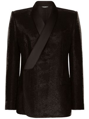 Dolce & Gabbana single-breasted sequin blazer - Black