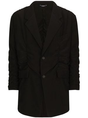 Dolce & Gabbana single-breasted silk blazer - Black