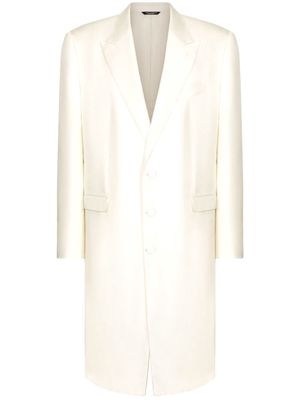 Dolce & Gabbana single-breasted silk coat - White