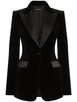 Dolce & Gabbana single-breasted velvet blazer - Black