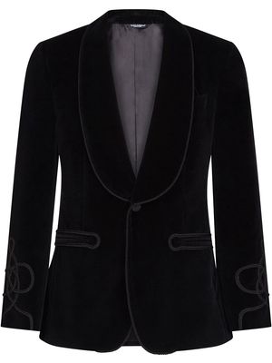 Dolce & Gabbana single-breasted velvet tuxedo jacket - Black