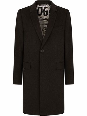 Dolce & Gabbana single-breasted wool-cashmere coat - Grey