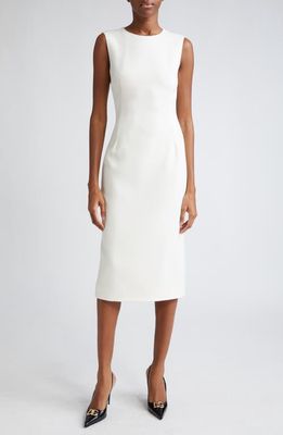 Dolce & Gabbana Sleeveless Stretch Wool Sheath Dress in W0001Bianco Naturale