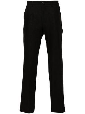 Dolce & Gabbana slim-fit linen trousers - Black