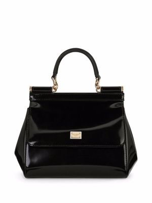 Dolce & Gabbana small Sicily polished shoulder bag - Black